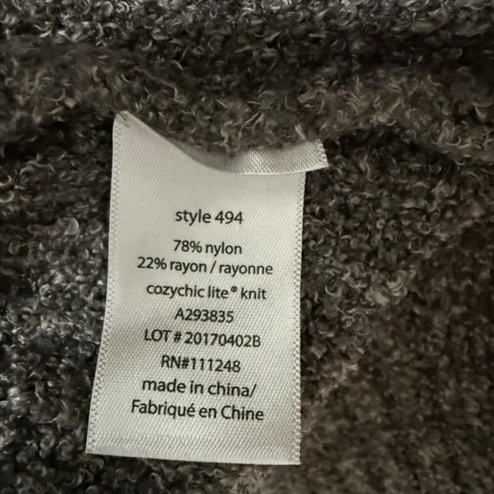 Barefoot Dreams CozyChic Lite Cardigan XS Taupe Open Front Soft Luxe Knit - Picture 5 of 6
